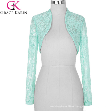 Stock Womens Ladies Long Sleeve Cropped Pale Turquoise Encaje Bolso Bolso BP000049-3